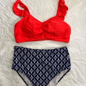 Navy & Orange Bikini